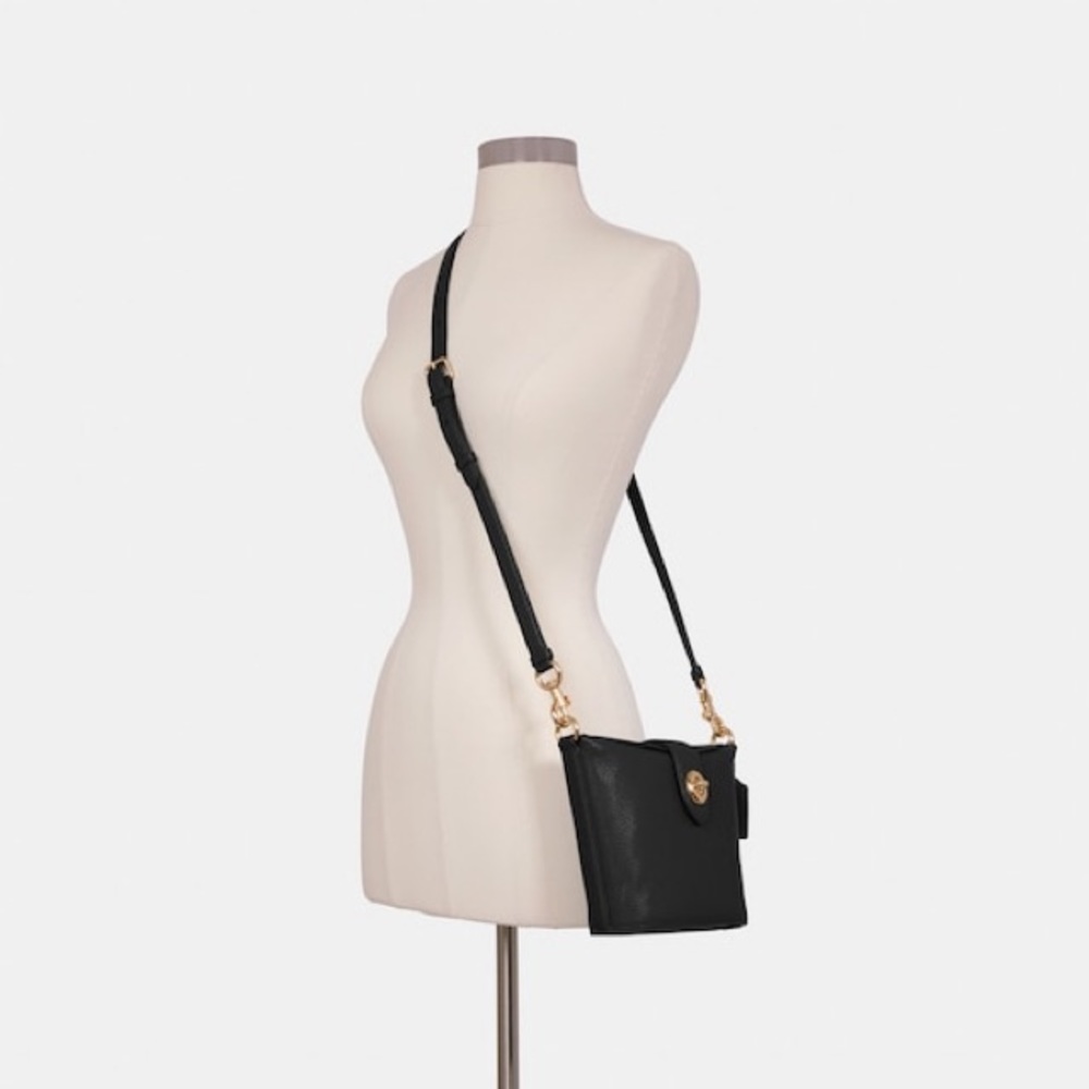 COACH Black Pebble Leather Addie Crossbody - Picture 4 of 13